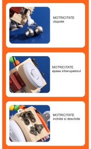 Busy Cub STEM din lemn cu activitati , tip Montessori #JJ5070 - Img 6