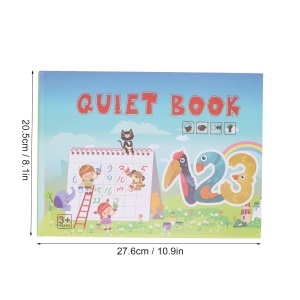 Carte interactiva Quiet Book Montessori, piese cu scai reutilizabile, Model Numere, 10 pagini, #JJ5658 - Img 8