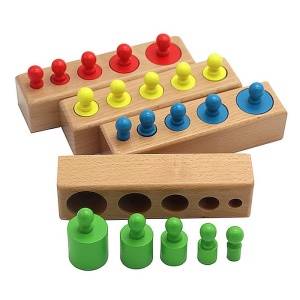 Joc 4 Sortatoare din Lemn cu 20 Cilindrii colorati, tip Montessori #JJ5147 - Img 7
