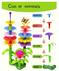 Joc Creativ de asambalare Gradina cu Flori, 72 piese, Multicolor #JJ5551 - Img 4