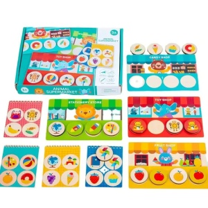 Joc de Memorie si Asociere din Lemn, Supermarket, tip Montessori #JJ5645 - Img 2