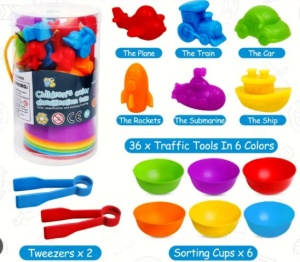 Joc de Sortare Culori si Clasificare Mijloace de Transport, 44 piese, Multicolor #JJ5300 - Img 5