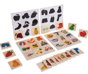 Joc Educativ de Asociere cu Umbre din Lemn, 40 piese, tip Montessori #JJ5299 - Img 2