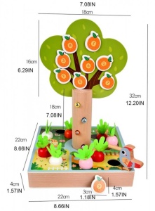 Joc Educativ din Lemn “Gradina Fermecata” cu Legume si Copac Magnetic #JJ5410 - Img 3