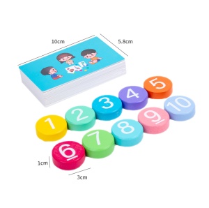 Joc Educativ Invatare Adunare si Scadere cu Cifre din Lemn si 46 Planse, Multicolor #JJ5402 - Img 3