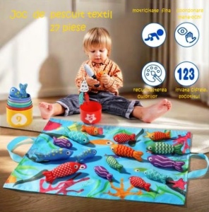 Joc interactiv de Pescuit si Sortare din Fetru cu velcro, 27 piese #JJ5642 - Img 3
