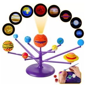 Joc STEM Educativ si Creativ Sistemul Solar cu Proiector, pictura planete #JJ5393 - Img 6