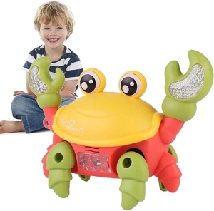 Jucarie Interactiva Crab Dansator cu Lumini, Muzica si Snur de tras #JJ5350