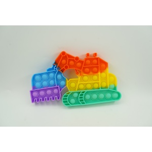 Jucarie Senzoriala Pop It din silicon, Model Excavator, Antistres, Multicolor#JJ5677 - Img 2