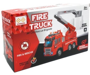 Mașină de pompieri cu pulverizator de apă, sunete și lumini, design realist, Rescue Fire Truck #JJ5041 - Img 1