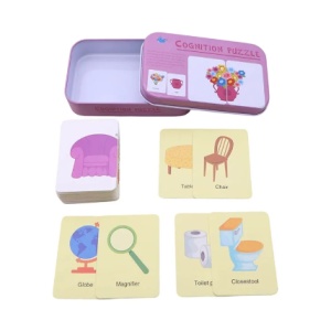 Puzzle cognitiv asociere în cutie metalică , Obiecte, 32 piese #JJ5026 - Img 5