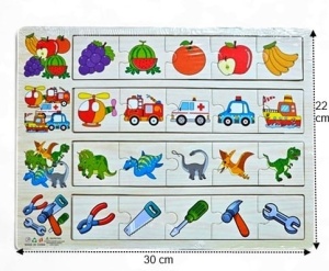 Puzzle Cognitiv de Asociere din Lemn, 4 seturi, 20 piese #JJ5314 - Img 2