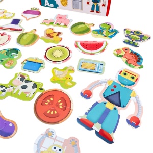 Puzzle din Lemn 30 buc din 2-4 piese, Multicolor #JJ5404 - Img 4