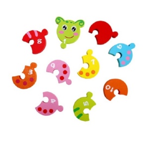 Puzzle din lemn Omida cu numere 1-10, tip Montessori #JJ5086 - Img 5