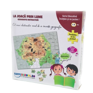 Puzzle Educativ Geografic 2 in 1 “La joaca prin Lume” cu Harta Romaniei și Harta Lumii #JJ5137 - Img 6