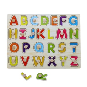 Puzzle Incastru Alfabet Litere Mari din Lemn cu maner #JJ5030 - Img 4