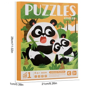 Puzzle Magnetic tip Carte, Progresiv 9,16,20,24 piese, Animale in Jungla, 4 in 1 #JJ5453 - Img 6