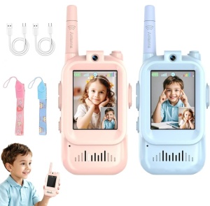 Set 2 Video Walkie-Talkie, conexiune directa Fara Internet, incaracre USB, Roz si Albastru #JJ5461 - Img 2