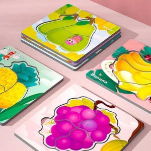 Set 6 Puzzle din carton Fructe, Piese Mari, 6 in 1 #JJ5547 - Img 2