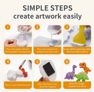 Set creativ DIY - Modeleaza si Picteaza 7 Magneti de Frigider, tematica Zoo #JJ5267 - Img 4