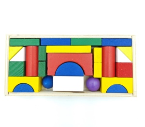 Set Cuburi de Construit din Lemn, 27 piese, multicolor #JJ5360