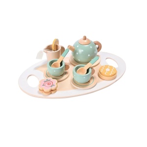 Set de ceai din lemn Afternoon Tea pentru joc de rol, 15 piese, nunate Pastel #JJ5104 - Img 6