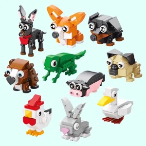 Set de Constructie cu 10 Animale ambalate individual, din ABS, total 361 piese #JJ5123 - Img 7