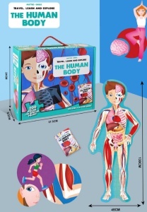 Set educativ Corpul Uman - Puzzle Mare si Carte, 130 cm x 45 cm #JJ5256