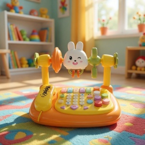 Telefon Interactiv cu Lumini, Sunete, Pian, Butoane, Activitati #JJ5573 - Img 2