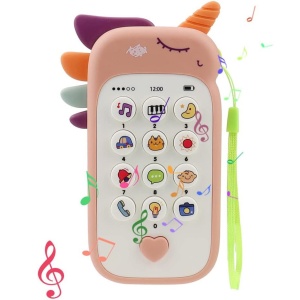 Telefon Interactiv pentru Bebelusi cu Functii Educative si Muzicale, Model Unicorn, Roz #JJ5536 - Img 6