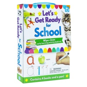 Wipe Clean: Let's Get Ready for School - 4 Book Set (Inc Pen) #BK341