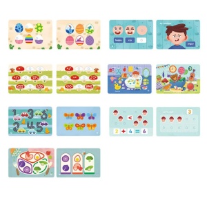 Carte interactiva Busy Book Montessori, piese cu scai reutilizabile, Model Invatare Cognitiva, 10 pagini #JJ5661 - Img 5