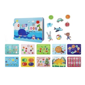 Carte interactiva Quiet Book Montessori, piese cu scai reutilizabile, 10 pagini #JJ5656 - Img 2