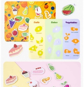 Carte interactiva Quiet Book Montessori, piese cu scai reutilizabile, 10 pagini #JJ5657 - Img 5