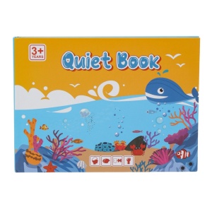 Carte interactiva Quiet Book Montessori, piese cu scai reutilizabile, Model Lumea Acvatica, 10 pagini, #JJ5659 - Img 7