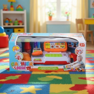 Casa de marcat Interactiva cu Lumini,Sunete, Produse alimetare, Scanner, calculator #JJ5574 - Img 2