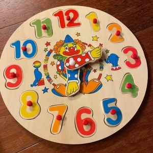 Incastru din lemn Ceas cu 12 numere pentru potrivit, 30 cm #JJ5411 - Img 4