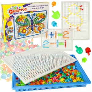 Joc creativ Mozaic cu pioneze in servieta, 296 piese #JJ5646 - Img 2