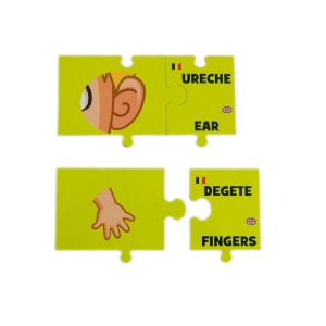 Joc Educativ Bilingv în Română și Engleză “Primii pasi” cu Părțile corpului, Ceasul, Forme și Culori #JJ5126 - Img 7