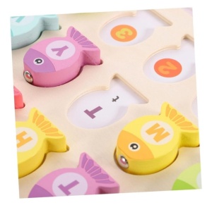 Joc Montessori magnetic de pescuit din lemn, Alfabet, Numere și Albinute #JJ5012 - Img 3