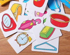 Joc Puzzle Asociere cu 2 piese mari, 16 seturi, Obiecte #JJ5674 - Img 3