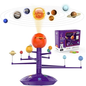 Joc STEM Educativ si Creativ Sistemul Solar cu Proiector, pictura planete #JJ5393 - Img 3