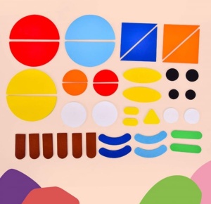 Joc Tangram Montessori din Lemn, 39 piese, Multicolor #JJ5454 - Img 6