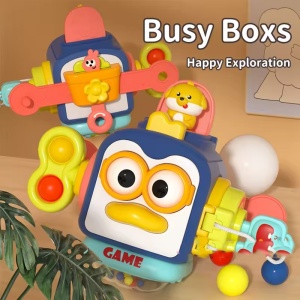 Jucarie Busy Cub Montessori cu Activitati, Model Pinguin #JJ5498 - Img 5