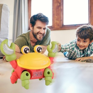 Jucarie Interactiva Crab Dansator cu Lumini, Muzica si Snur de tras #JJ5350 - Img 8