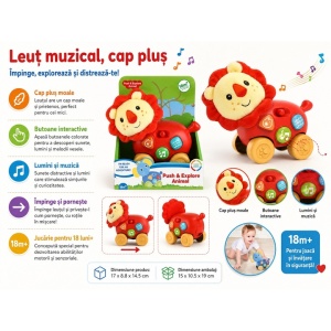 Jucarie Interactiva Leu Muzical cu Roti si Cap de Plus #JJ5687 - Img 4