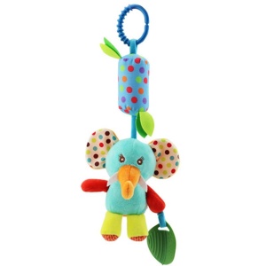Jucarie Senzoriala si Zornaitoare Elefantel de Plus, pentru Bebelusi, cu Agatatoare, 36 cm #JJ5503 - Img 3