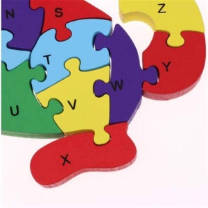 Puzzle 3D din lemn Catel fata/verso cu Alfabet/ Numere, 26 piese, multicolor #JJ5561 - Img 3
