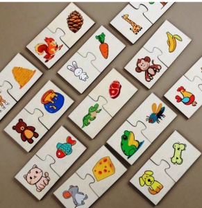 Puzzle Cognitiv de Asociere din Lemn, 24 piese, model Hrana Animale #JJ5557 - Img 3