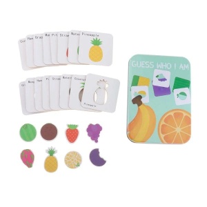 Puzzle Montessori de asociere în cutie metalică Guess Who I Am, Fructe, 24 piese #JJ5028 - Img 5